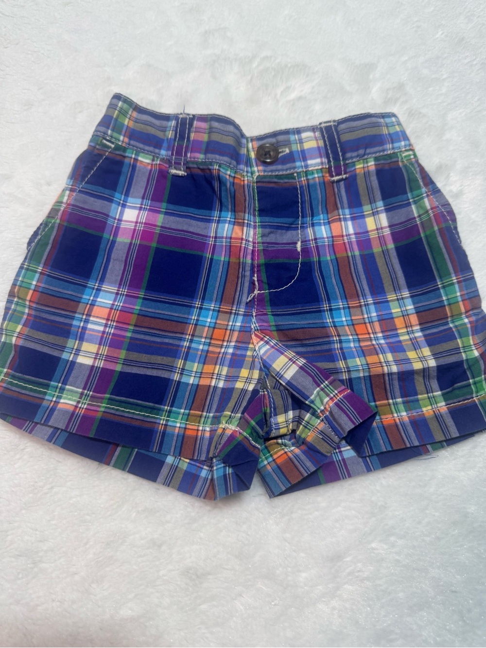 Ralph Lauren Blue Multi Plaid Women's Shorts